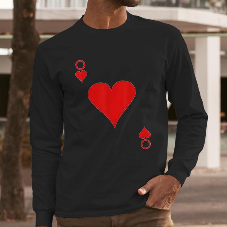 Queen Of Hearts Deck Of Cards Halloween Costume Long Sleeve T-Shirt Gifts for Him