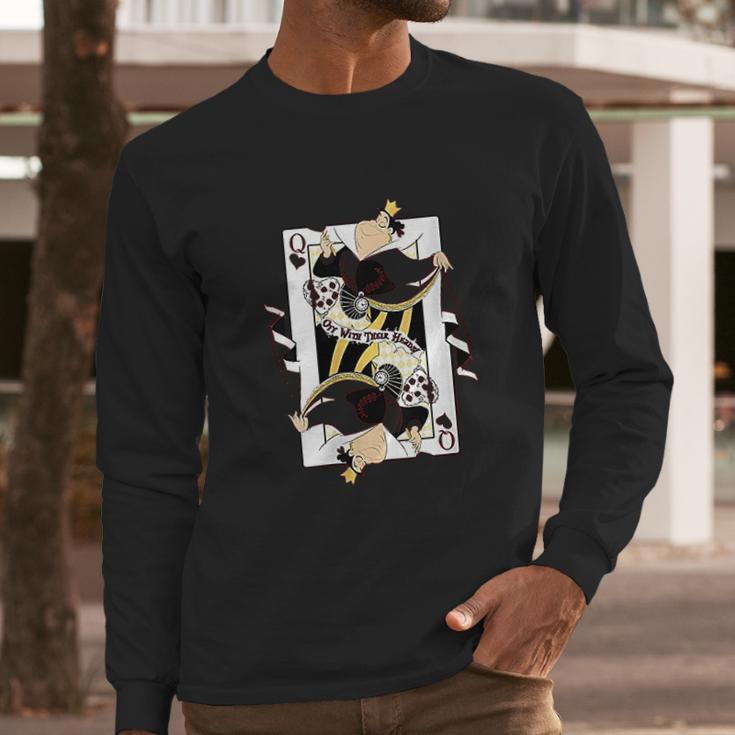 Queen Of Hearts Playing Card Long Sleeve T-Shirt Gifts for Him