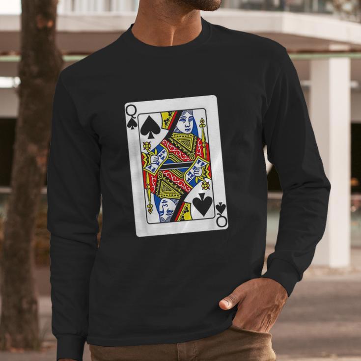 Queen Of Spades Playing Card Long Sleeve T-Shirt Gifts for Him