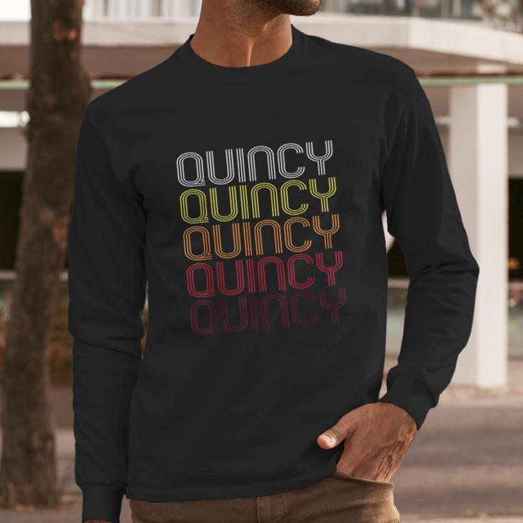 Quincy Ma Vintage Style Massachusetts Long Sleeve T-Shirt Gifts for Him