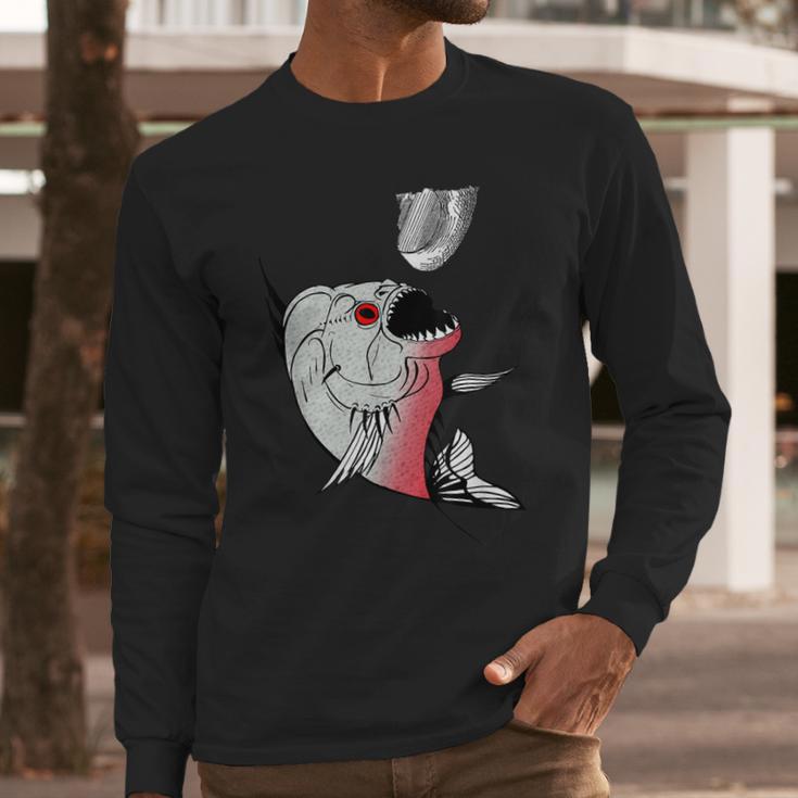 Red Bellied Piranha - Fish - Animal - Fishing Funny Long Sleeve T-Shirt Gifts for Him