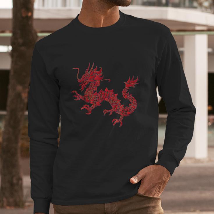 Red Chinese Firedrake Long Sleeve T-Shirt Gifts for Him