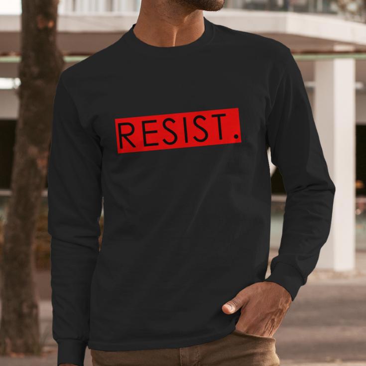 Resist Campaign Red Box Logo Anti-Trump Long Sleeve T-Shirt Gifts for Him