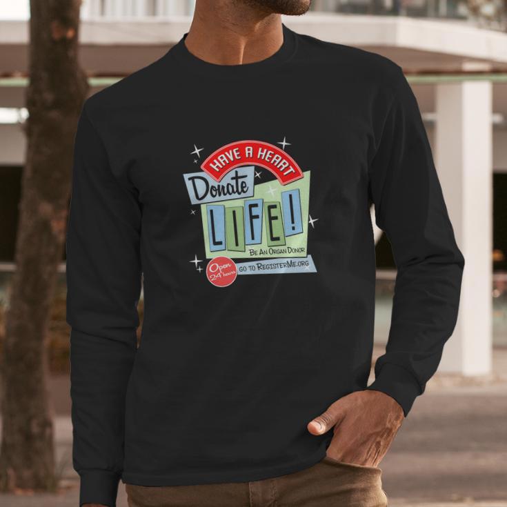 Retro Donate Life Long Sleeve T-Shirt Gifts for Him