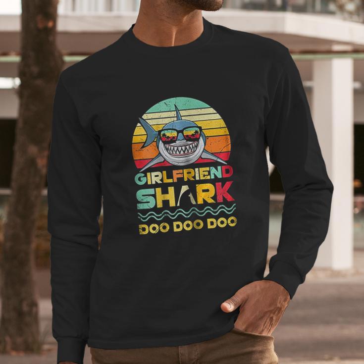 Retro Vintage Girlfriend Shark Doo Doo Doo Halloween Long Sleeve T-Shirt Gifts for Him