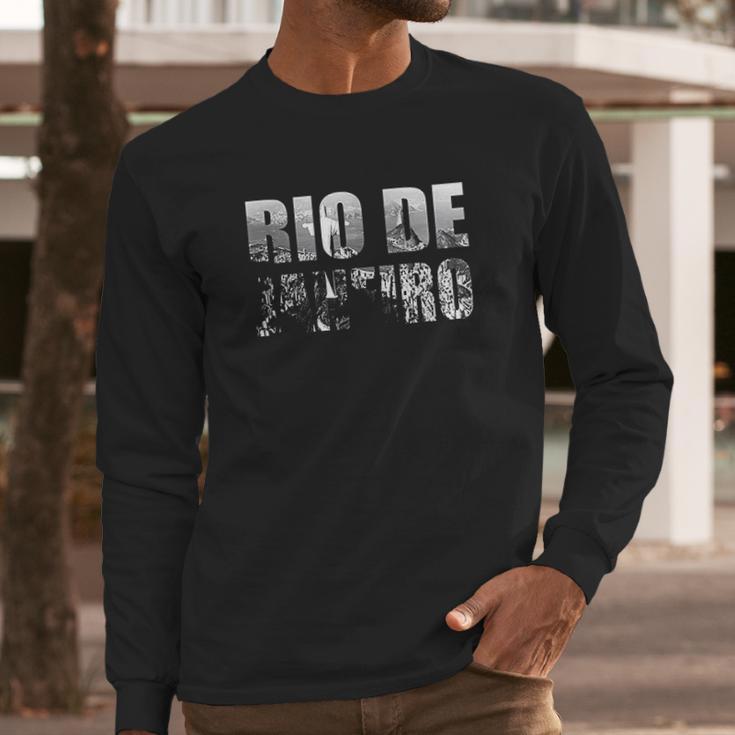 Rio De Janeiro Brazil Cityscape Long Sleeve T-Shirt Gifts for Him