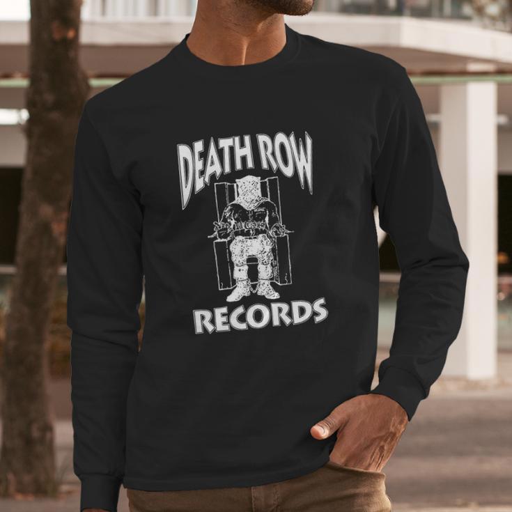 Ripple Junction Death Row Records White Logo Light Weight Crew Long Sleeve T-Shirt Gifts for Him