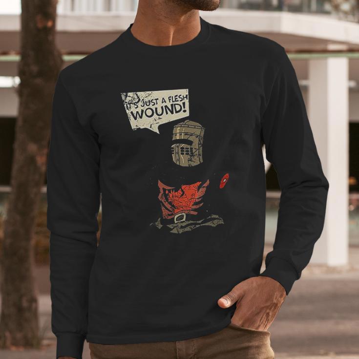 Rivebella New Graphic Its Just A Flesh Wound Long Sleeve T-Shirt Gifts for Him