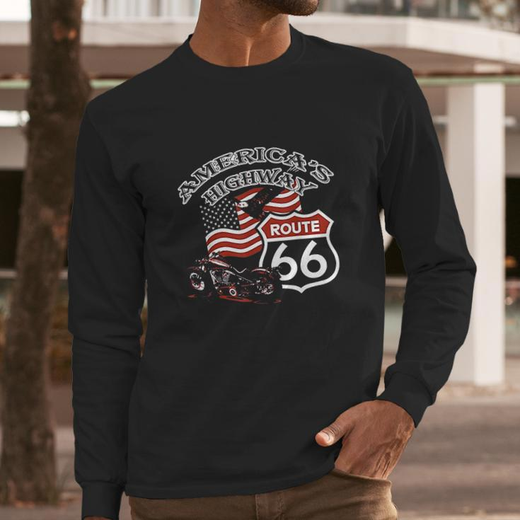 Route 66 Americas Highway Road Trip Long Sleeve T-Shirt Gifts for Him