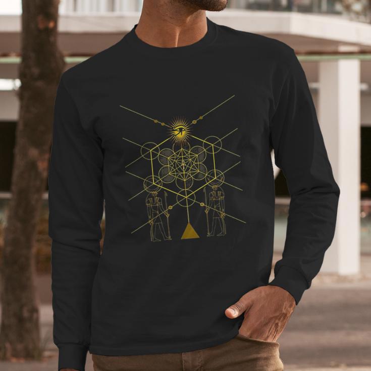 Sacred Geometry Science Egyptian Long Sleeve T-Shirt Gifts for Him