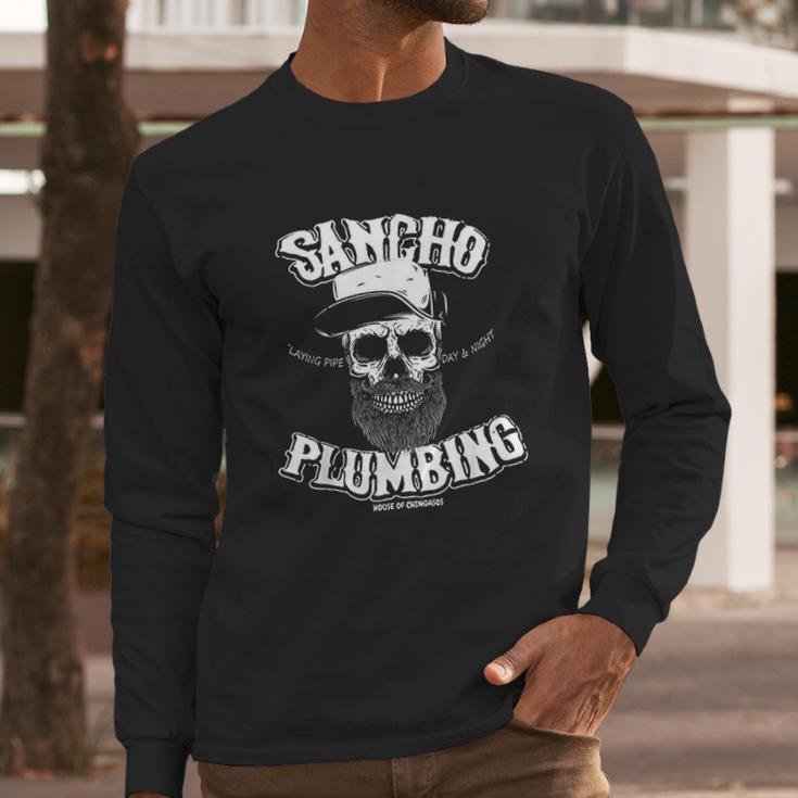 Sancho Laying Pipe Day And Night Plumbing Long Sleeve T-Shirt Gifts for Him