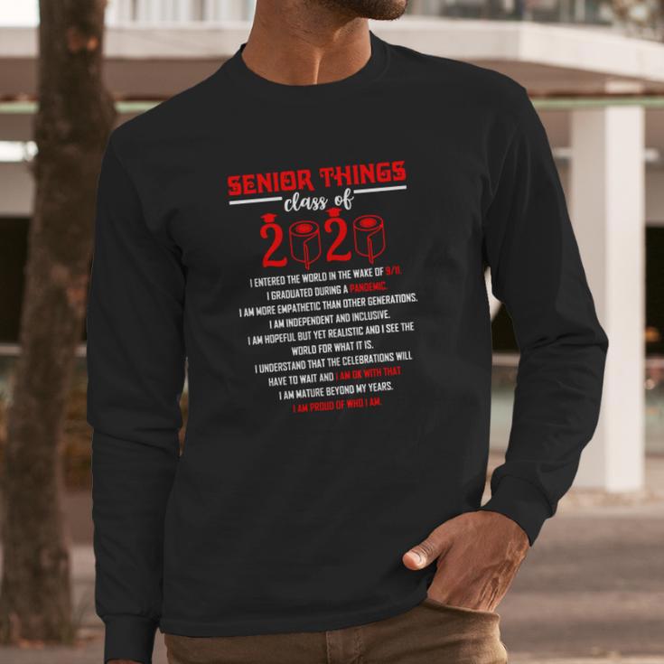 Senior Things Class Of 2020 Shirt Quarantined 2020 Graduation Grad Vintage T-Shirt Long Sleeve T-Shirt Gifts for Him