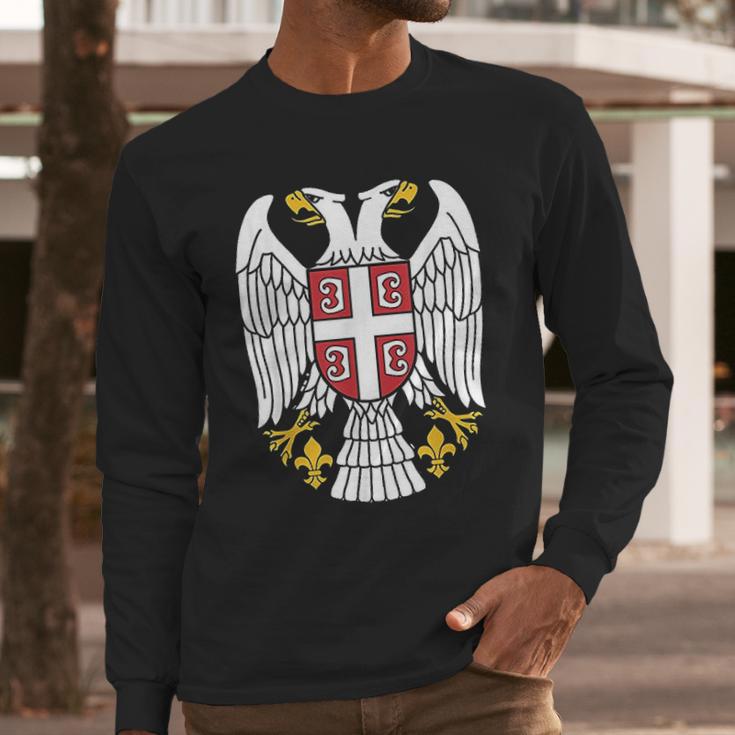 Serbian Eagle Srpski Grb Emblem Serbia Double-Headed Eagle Long Sleeve T-Shirt Gifts for Him