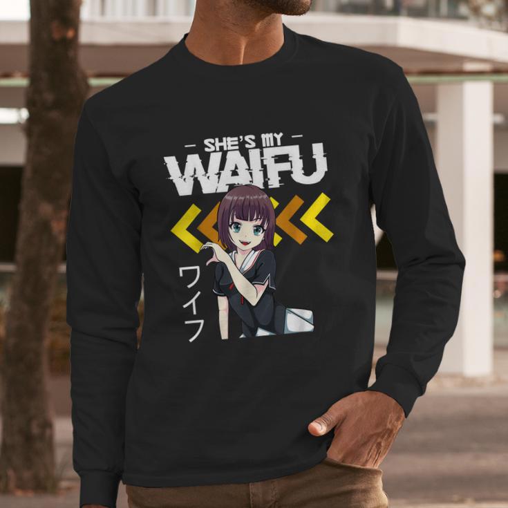 Shes My Waifu Hes My Senpai Anime Manga Couples Romantic Long Sleeve T-Shirt Gifts for Him