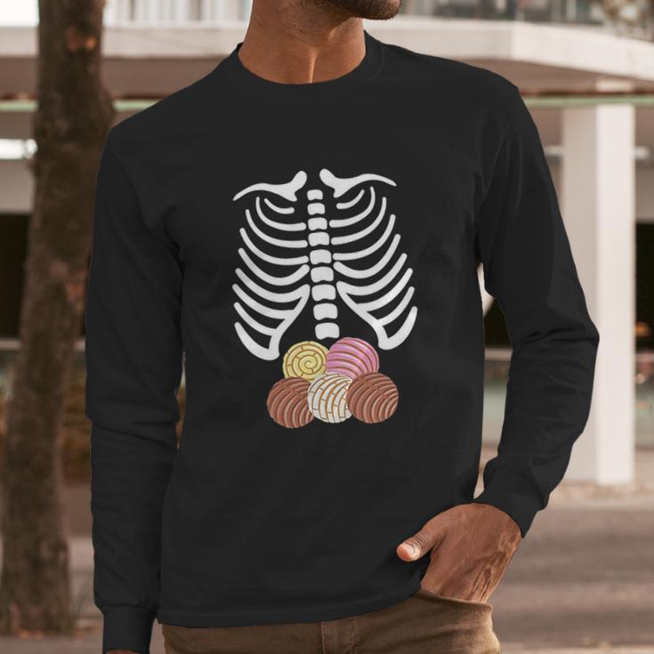 Skeleton Rib Cage Mexican Pan Dulce Concha Long Sleeve T-Shirt Gifts for Him