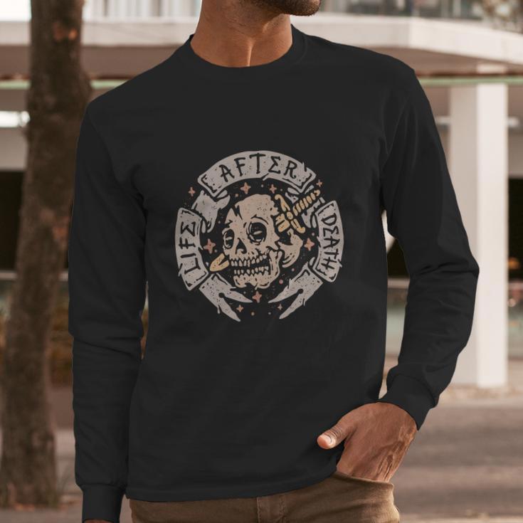 Skull And The Dagger Blade Old Stamp Long Sleeve T-Shirt Gifts for Him