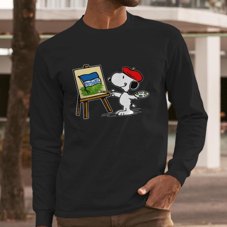 Snoopy Drawing Hertha Bsc Long Sleeve T-Shirt Gifts for Him