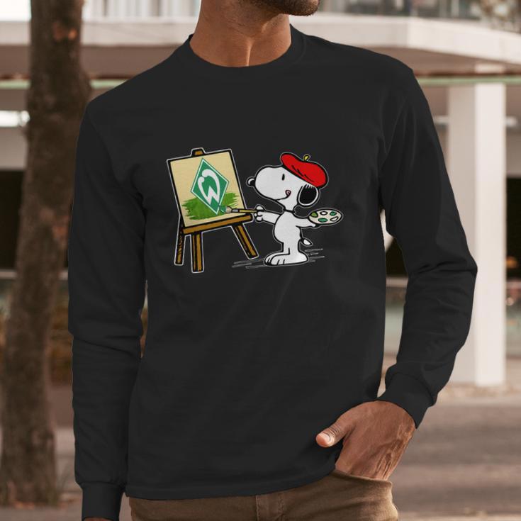 Snoopy Drawing Werder Bremen Long Sleeve T-Shirt Gifts for Him