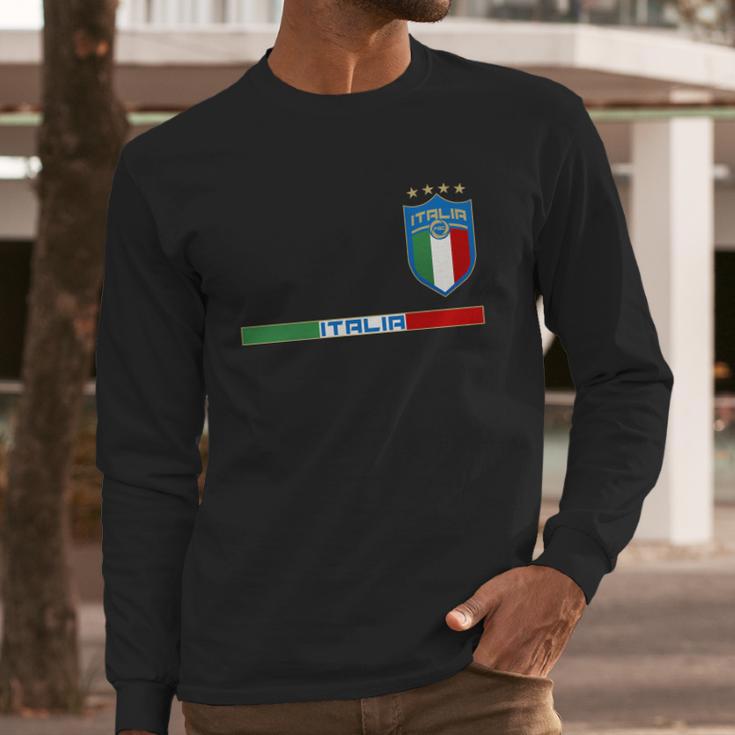 Soccer Team Championship Italia Italy Logo Long Sleeve T-Shirt Gifts for Him