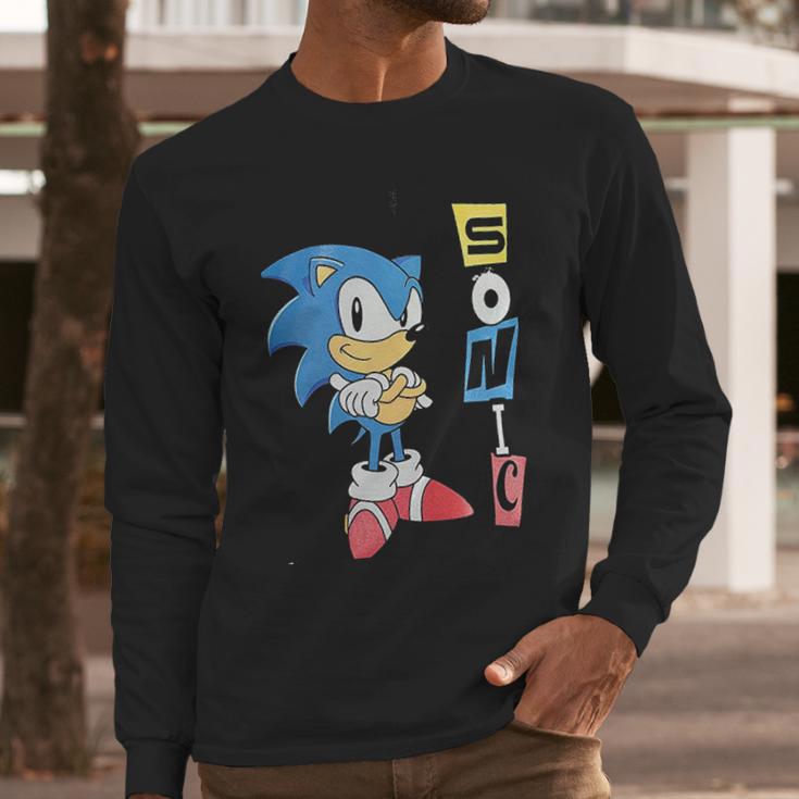 Sonic Hedgehog Cute Long Sleeve T-Shirt Gifts for Him