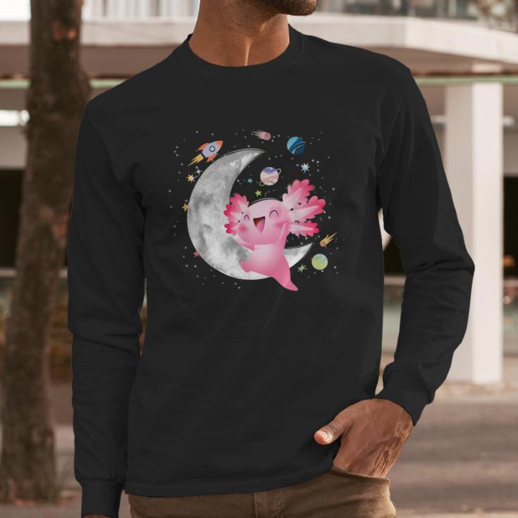 Space Axolotl Kawaii Pastel Goth Anime Comic For Girls Long Sleeve T-Shirt Gifts for Him