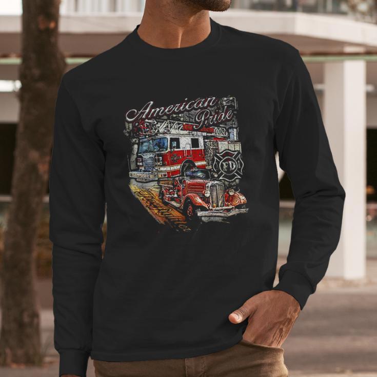 Spartan American Pride Firefighter Long Sleeve T-Shirt Gifts for Him