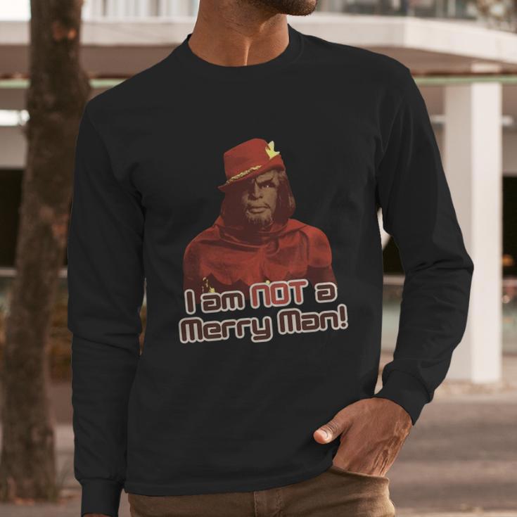 Star Trek Worf I Am Not A Merry Man Long Sleeve T-Shirt Gifts for Him