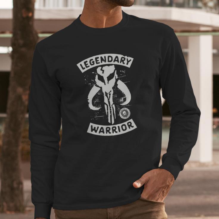 Star Wars The Mandalorian Skull Legendary Warrior T-Shirt Long Sleeve T-Shirt Gifts for Him