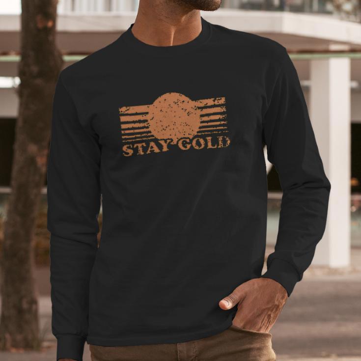 Stay Gold Ponyboy Vintage Funny Saying Graphic Long Sleeve T-Shirt Gifts for Him