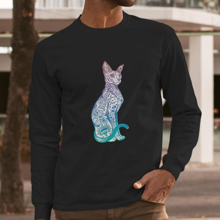 Stay Weird Pastel Goth Sphynx Cat Tattoo Kitten Long Sleeve T-Shirt Gifts for Him