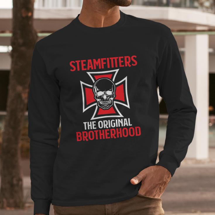 Steamfitters Skull Boiler Pipe Welders Gifts Long Sleeve T-Shirt Gifts for Him