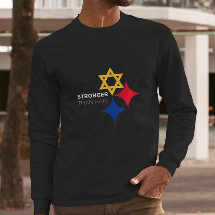 Stronger Than Hate Official Pittsburgh Steelers Steel City Star Of David Long Sleeve T-Shirt Gifts for Him