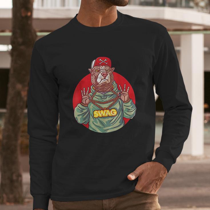 Swag Pit Bull Bulldog Long Sleeve T-Shirt Gifts for Him