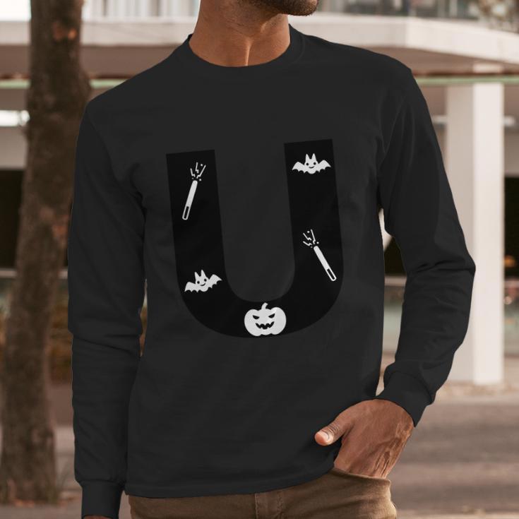 U Name Character Magic Stick Dracula Pumpkin Halloween Quote Long Sleeve T-Shirt Gifts for Him