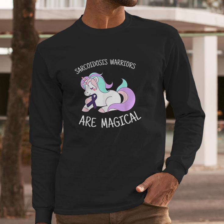 Unicorn Sarcoidosis Awareness Gift Sarcoidosis Warrior Long Sleeve T-Shirt Gifts for Him