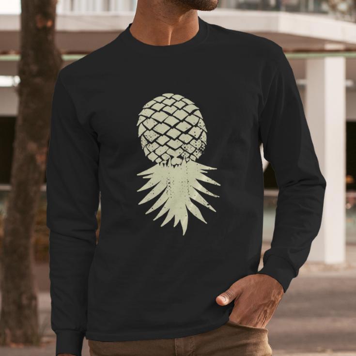 Upside Down Pineapple Subtle Vacation Funny Swinger Cute Gift Long Sleeve T-Shirt Gifts for Him