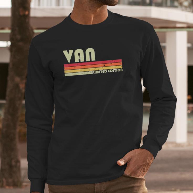 Van Name Personalized Retro Vintage 80S 90S Birthday Long Sleeve T-Shirt Gifts for Him