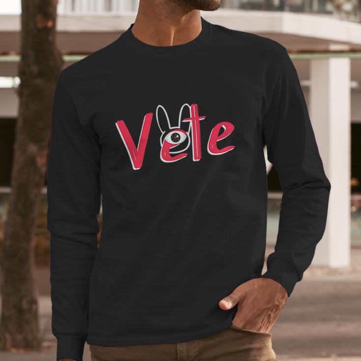 Vete One Eye Trap Bunny Silhouette Bad Doodle Gift Long Sleeve T-Shirt Gifts for Him