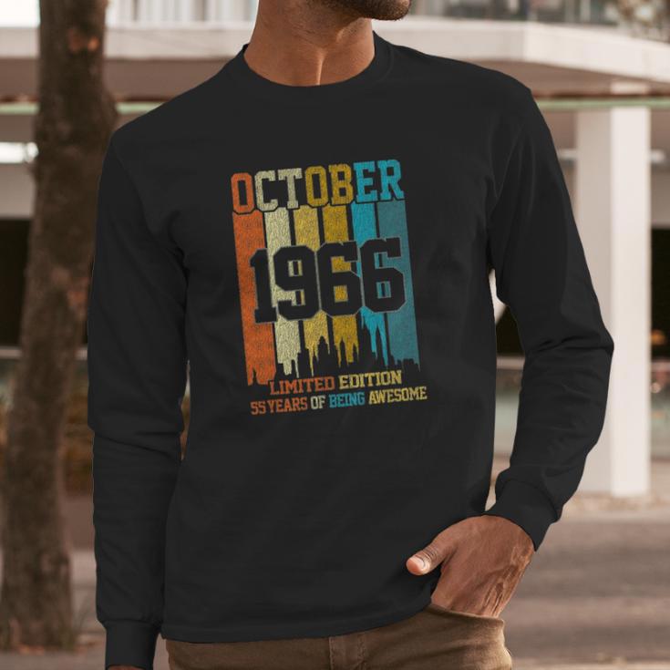 Vintage 1966 55 Years Old Made In October 1966 55Th Bday Long Sleeve T-Shirt Gifts for Him