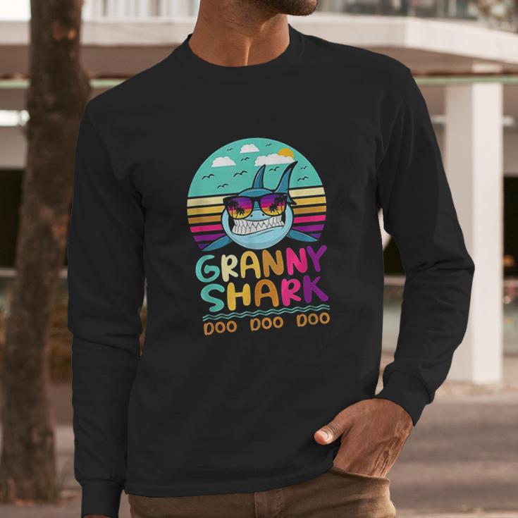 Vintage Granny Shark Doo Doo Doo Long Sleeve T-Shirt Gifts for Him