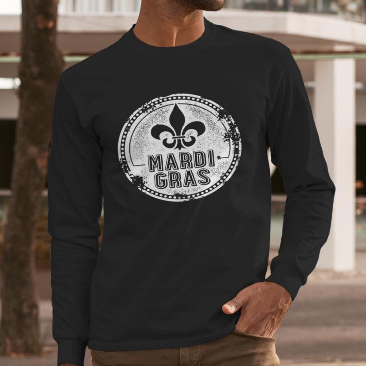 Vintage Mardi Gras New Orleans Logo Long Sleeve T-Shirt Gifts for Him