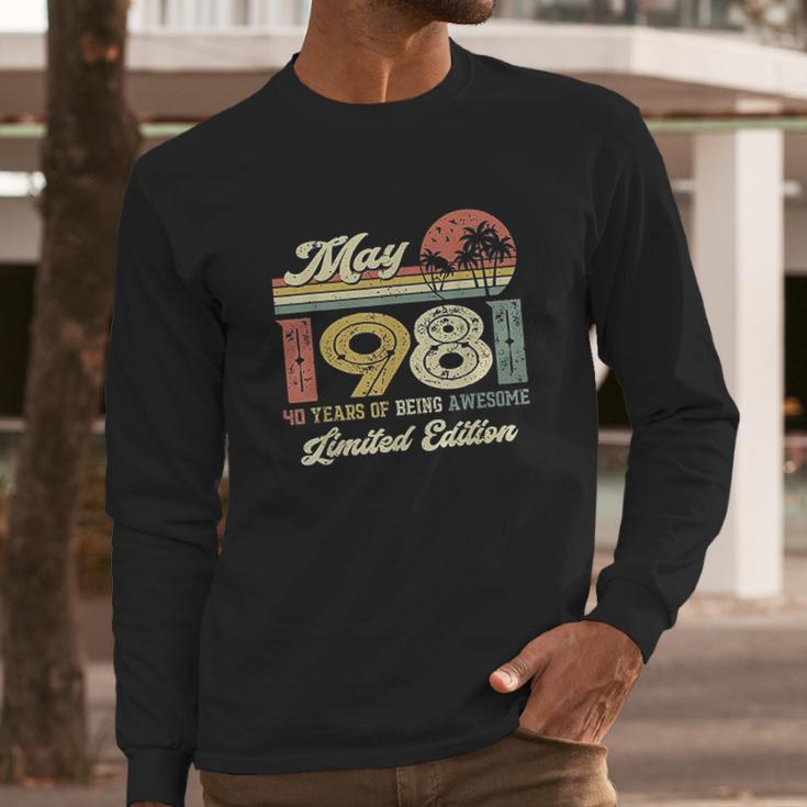 Vintage May 1981 41 Year Old 41Th Birthday Long Sleeve T-Shirt Gifts for Him