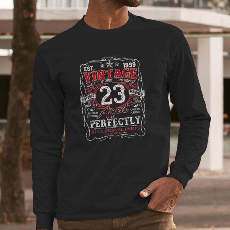 Vintage Retro Est 1999 23Rd Birthday 23 Years Old Gifts Long Sleeve T-Shirt Gifts for Him