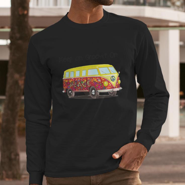 Volkswagen Peace Bus Keep On Groovin On Long Sleeve T-Shirt Gifts for Him