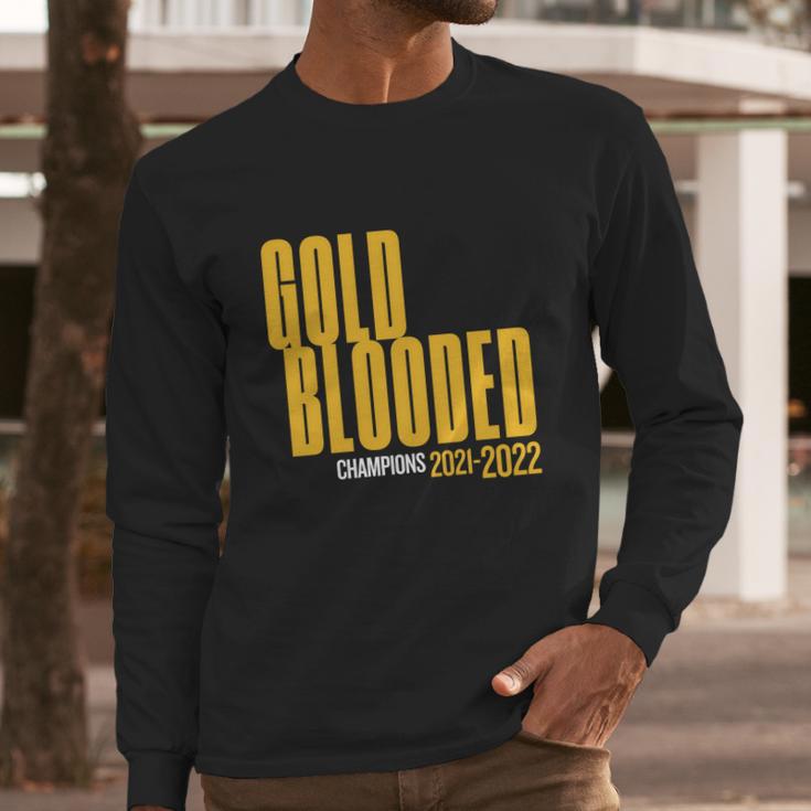 Warriors Finals 2022 Basketball Gold Blooded Warriors V3 Long Sleeve T-Shirt Gifts for Him