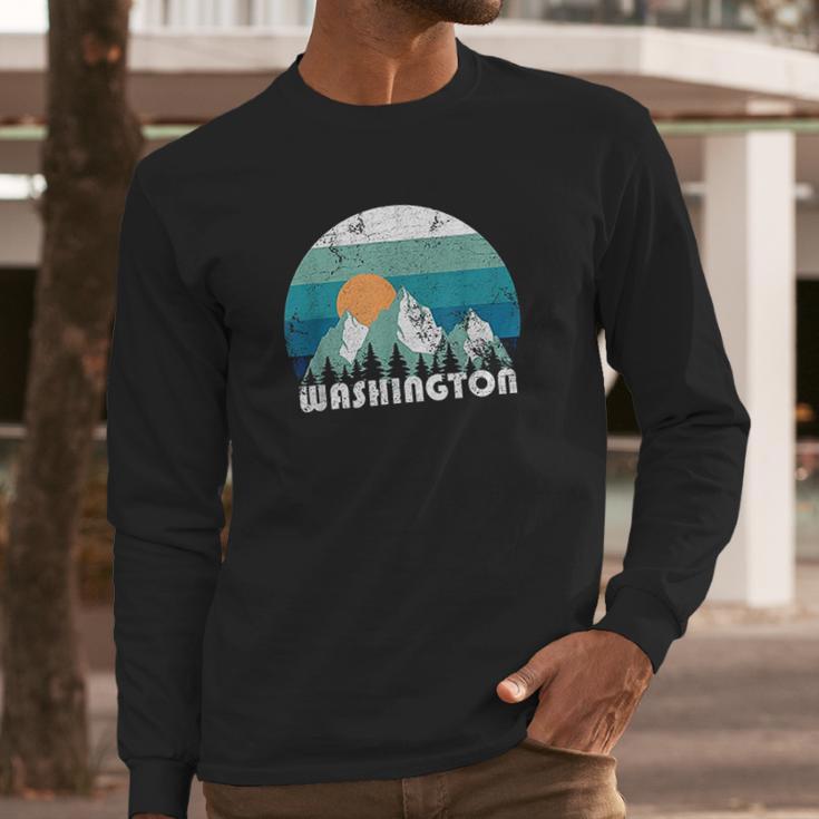 Washington State Retro Vintage Long Sleeve T-Shirt Gifts for Him