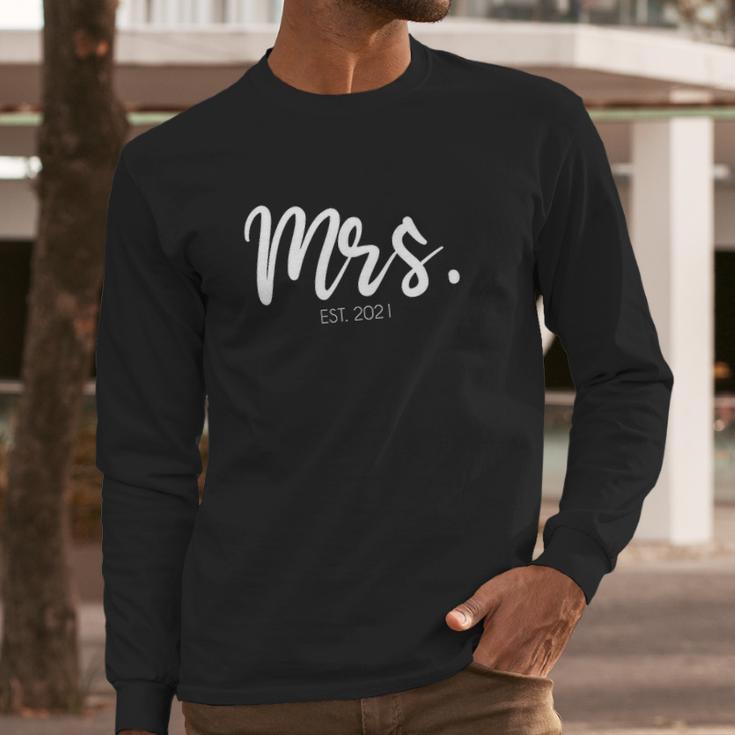 Wedding Matching Gifts Mrs Est 2021 Bridal Gift Bride Long Sleeve T-Shirt Gifts for Him