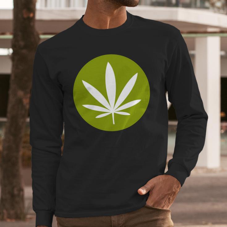 Weed Sativa Leaf T-Shirt Long Sleeve T-Shirt Gifts for Him