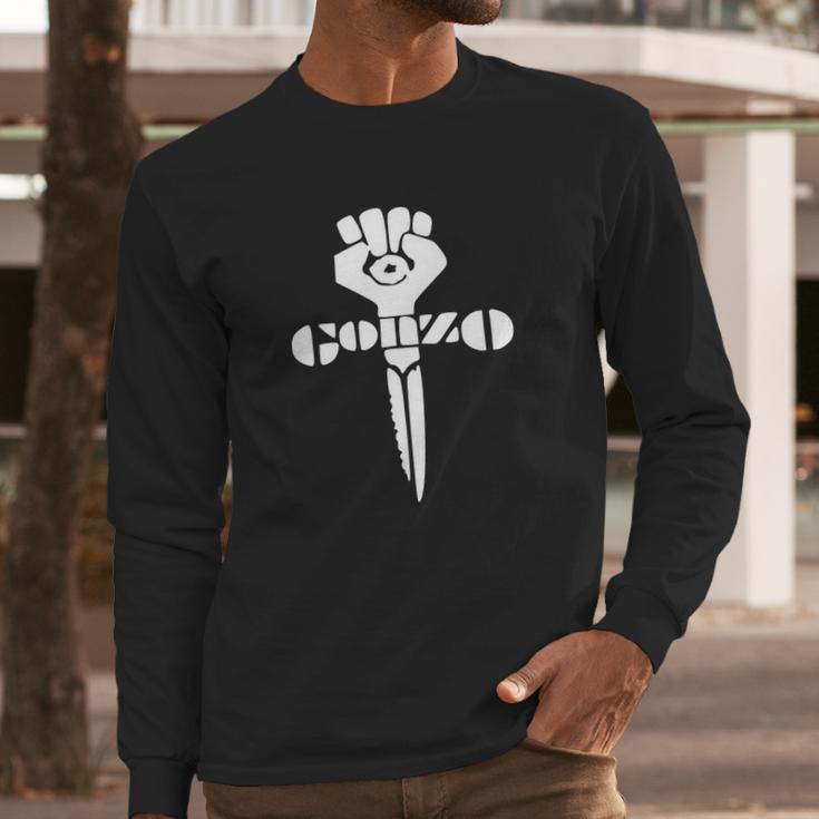 White Gonzo Fist Long Sleeve T-Shirt Gifts for Him