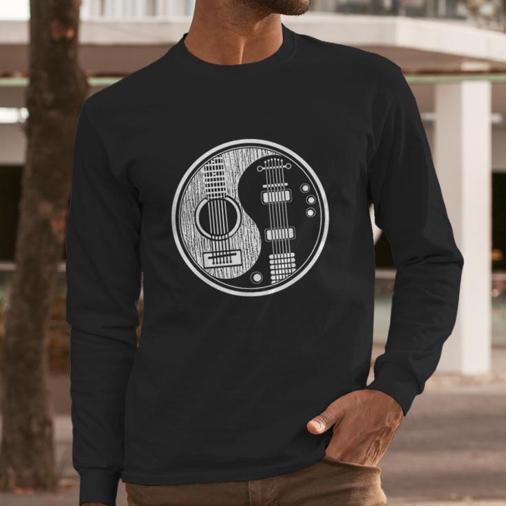 Ying Yang Acoustic Guitar Rock Star Gift Long Sleeve T-Shirt Gifts for Him